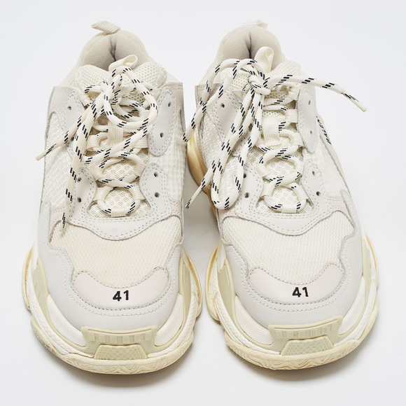 Balenciaga Tricolor Mesh and Leather Triple S Sneakers Size 41 - Picture 2 of 8